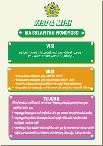 VISI & MISI MA Salafiyah Wonoyoso